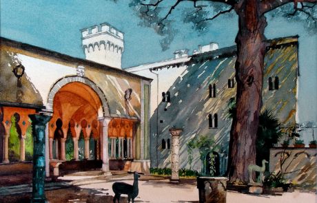 One of 3 new works for 2021 depicting this villa most famous for the A list celebrities who have visited it over many years. These include Winston Churchill, Greta Garbo and T S Eliot. However, my wife and I traveled there on the strength of seeing the villa depicted on The Trip to Italy with comedians Steve Coogan and Rob Brydon.