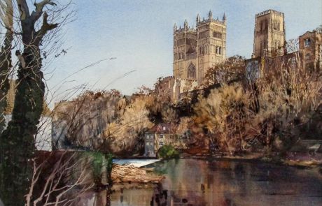 This commissioned painting was produced to commemorate the passing of a Durham man who's ashes were deposited in the river in 2019. 