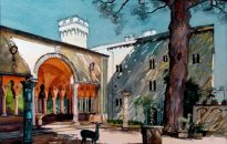 One of 3 new works for 2021 depicting this villa most famous for the A list celebrities who have visited it over many years. These include Winston Churchill, Greta Garbo and T S Eliot. However, my wife and I traveled there on the strength of seeing the villa depicted on The Trip to Italy with comedians Steve Coogan and Rob Brydon.