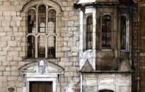 This interesting bay window faces onto Palace Green.
