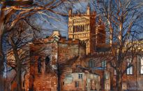 I cut my artistic teeth painting and drawing trees. This view of the West Towers offered a great opportunity to enjoy myself painting them lit by the dying winter sun. 