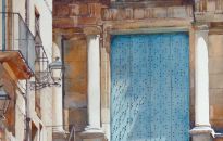 My wife and I found this doorway with it's stunning portico and broken pediment while sauntering through the delightful cobbled streets of Girona.