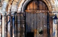 The north facing Cathedral door features an exact replica of the bronze Sanctuary Knocker which is normally part of the Cathedral Treasures display but is currently part of the Royal Academy's 'Bronze' exhibition which will run until December 8th.