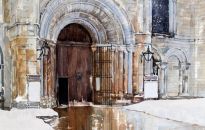 The main door to the Cathedral adorned with an exact replica of the world famous medieval Sanctury Knocker