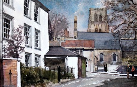 The Cathedral Central Tower can be seen behind the Church of St Mary's The Less which was founded in 1140 and was principally for the soldiers of the garrison which manned the city walls.