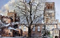 The Cathedral on a glittering winters day as viewed from The College